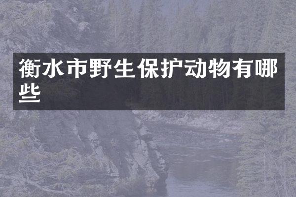 衡水市野生保护动物有哪些