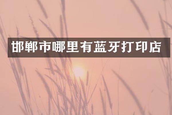 邯郸市哪里有蓝牙打印店
