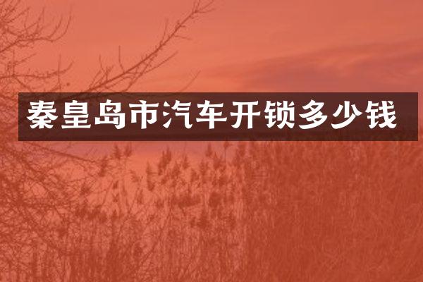 秦皇岛市汽车开锁多少钱