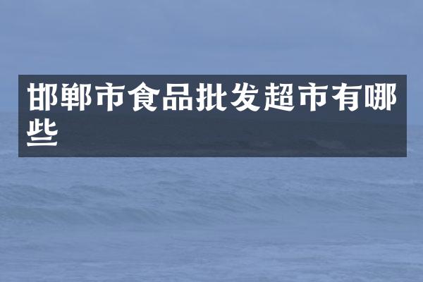 邯郸市食品批发超市有哪些