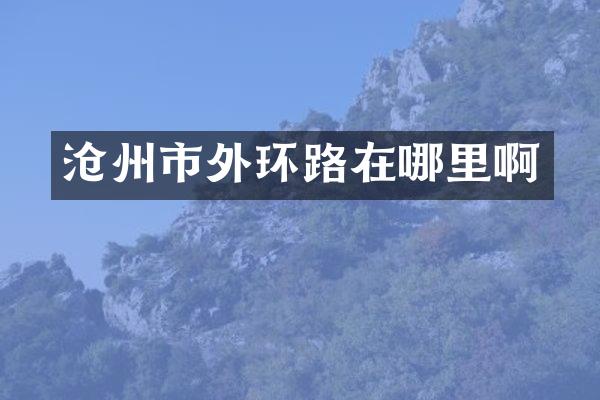 沧州市外环路在哪里啊