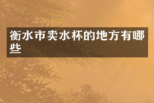衡水市卖水杯的地方有哪些
