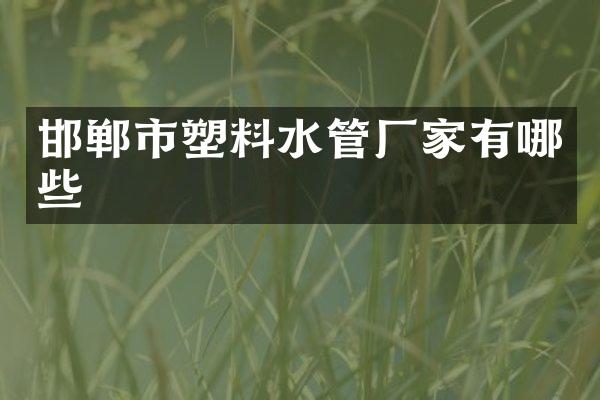 邯郸市塑料水管厂家有哪些