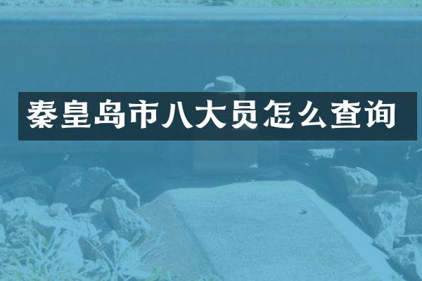 秦皇岛市八大员怎么查询