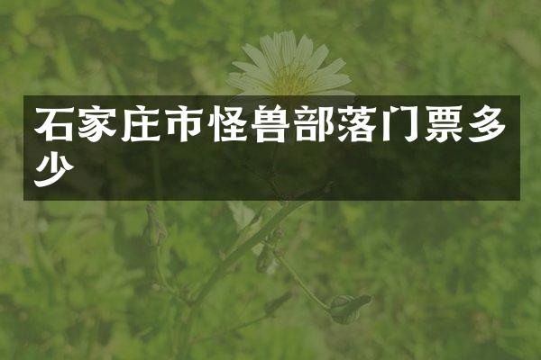 石家庄市怪兽部落门票多少
