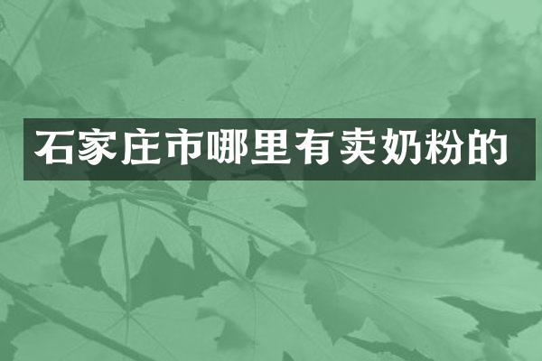 石家庄市哪里有卖奶粉的