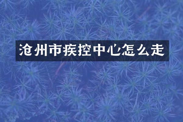 沧州市疾控中心怎么走