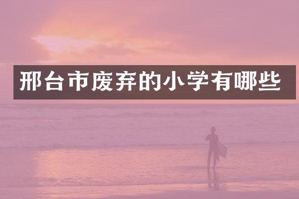 邢台市废弃的小学有哪些