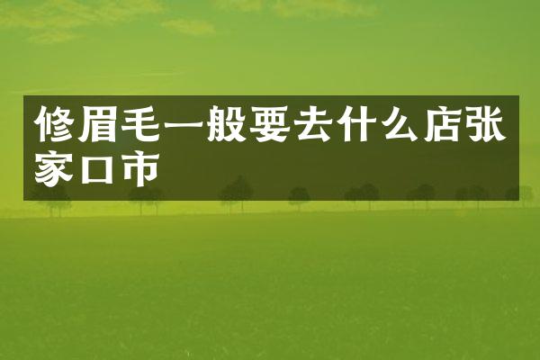 修眉毛一般要去什么店张家口市