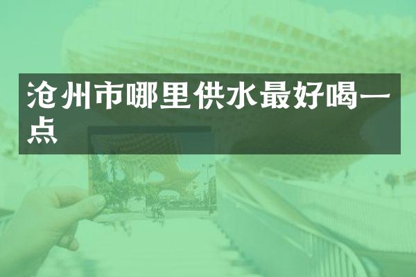 沧州市哪里供水最好喝一点