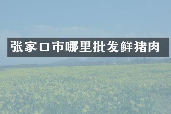 张家口市哪里批发鲜猪肉
