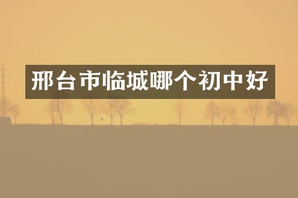 邢台市临城哪个初中好