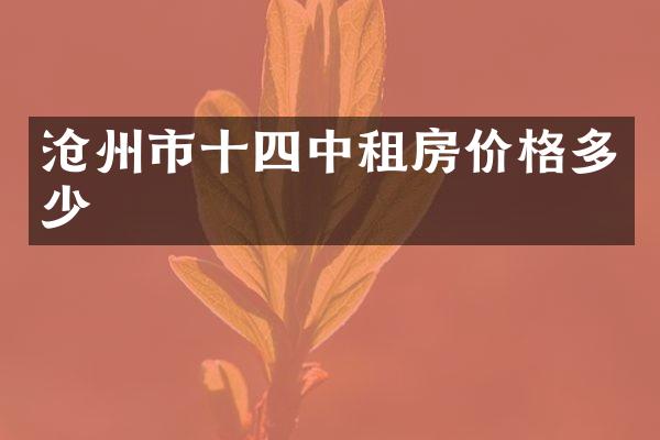 沧州市十四中租房价格多少
