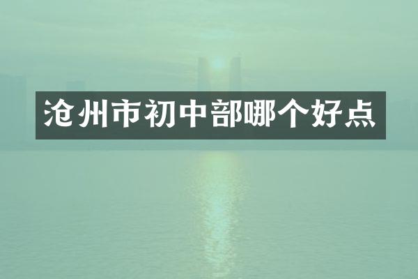沧州市初中部哪个好点
