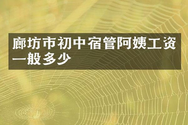廊坊市初中宿管阿姨工资一般多少