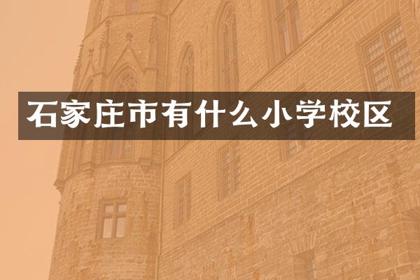 石家庄市有什么小学校区