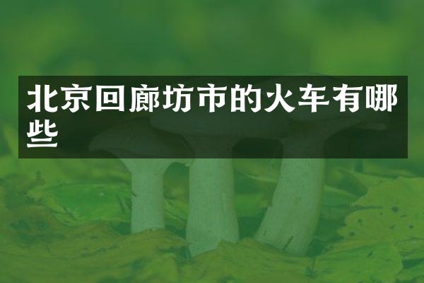 北京回廊坊市的火车有哪些