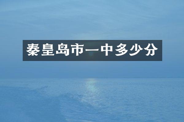 秦皇岛市一中多少分