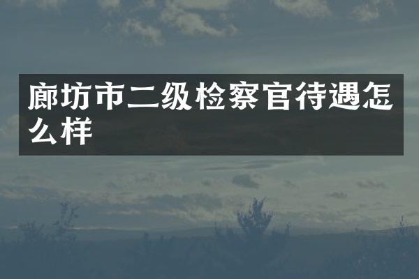 廊坊市二级检察官待遇怎么样