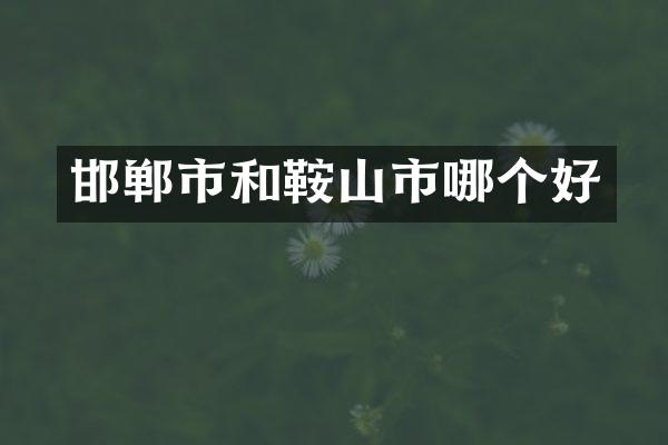邯郸市和鞍山市哪个好