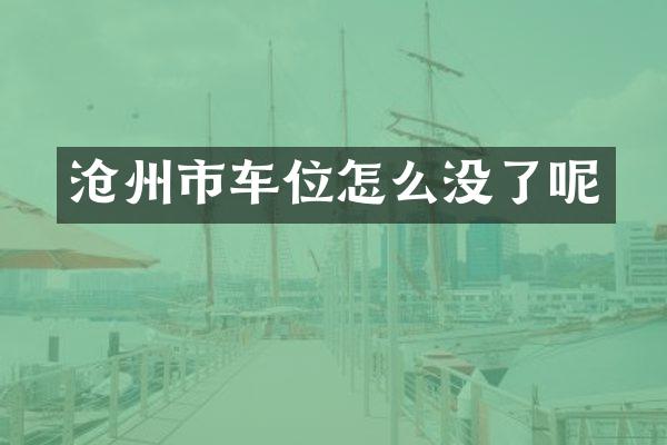 沧州市车位怎么没了呢