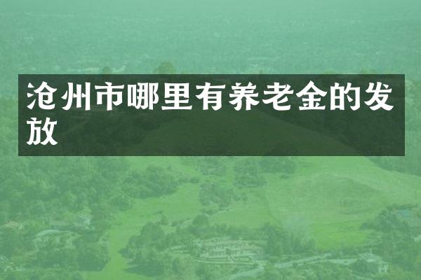 沧州市哪里有养老金的发放