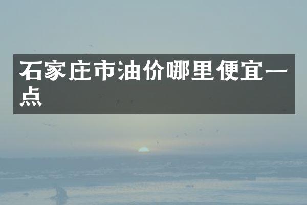 石家庄市油价哪里便宜一点