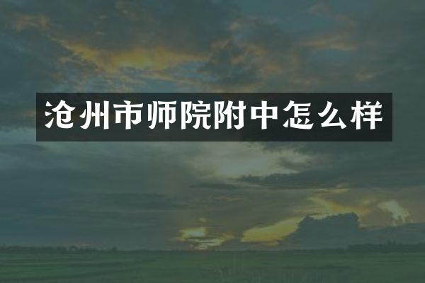 沧州市师院附中怎么样