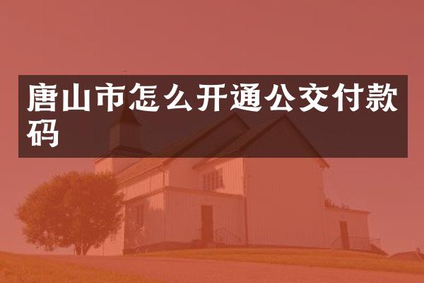 唐山市怎么开通公交付款码
