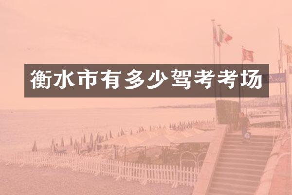 衡水市有多少驾考考场