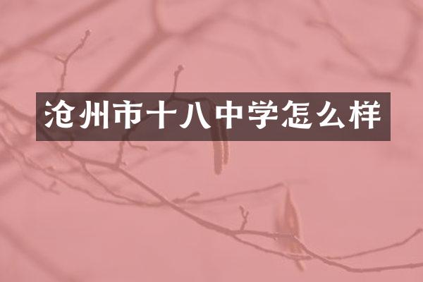 沧州市十八中学怎么样