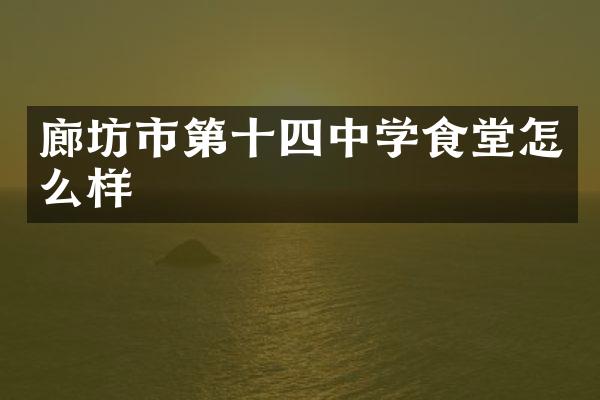 廊坊市第十四中学食堂怎么样