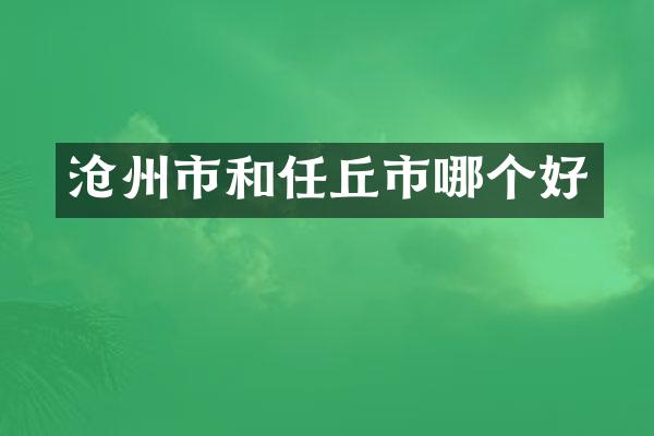 沧州市和任丘市哪个好