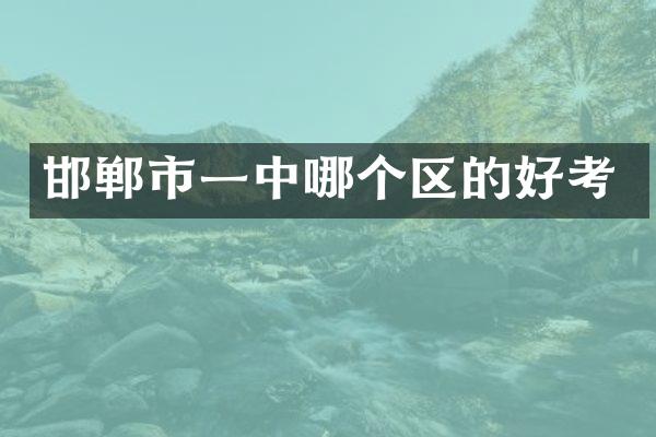 邯郸市一中哪个区的好考