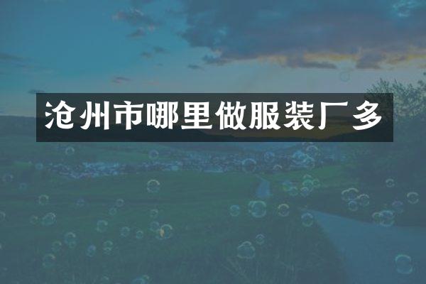 沧州市哪里做服装厂多