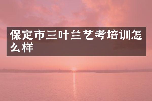 保定市三叶兰艺考培训怎么样