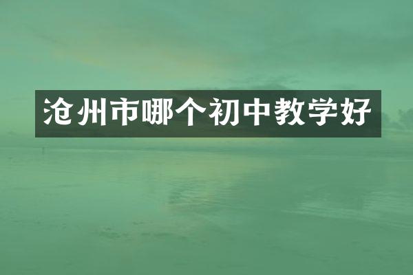 沧州市哪个初中教学好