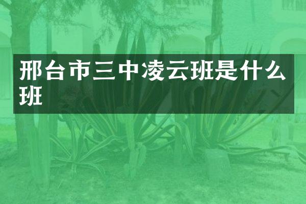 邢台市三中凌云班是什么班