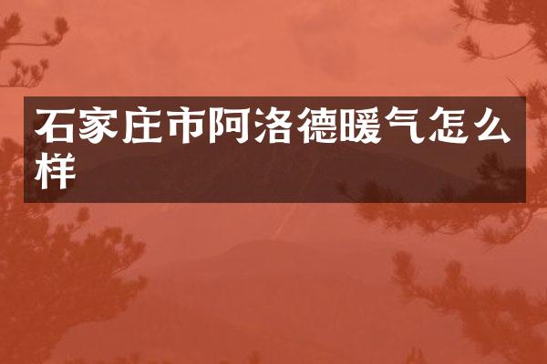 石家庄市阿洛德暖气怎么样