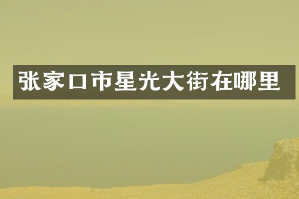 张家口市星光大街在哪里