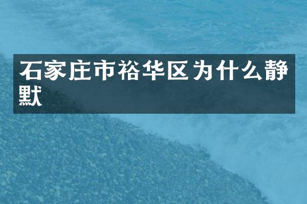 石家庄市裕华区为什么静默