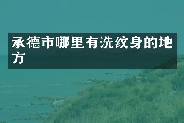 承德市哪里有洗纹身的地方
