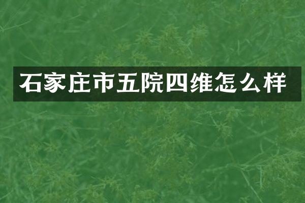 石家庄市五院四维怎么样