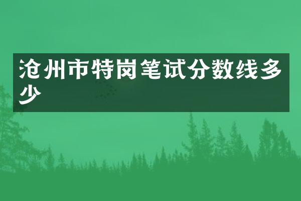 沧州市特岗笔试分数线多少