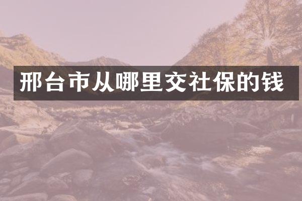 邢台市从哪里交社保的钱
