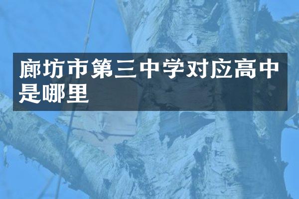廊坊市第三中学对应高中是哪里