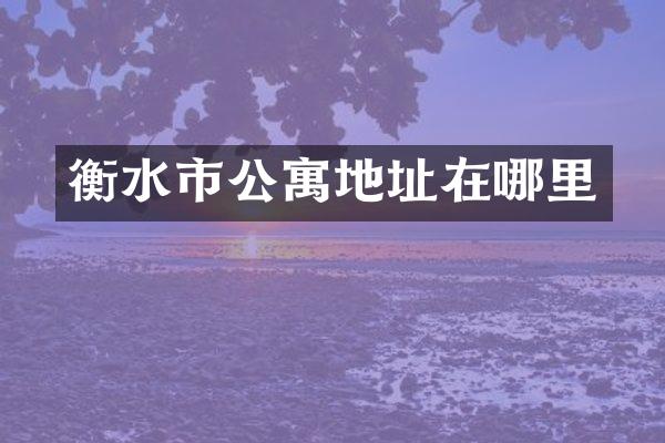 衡水市公寓地址在哪里
