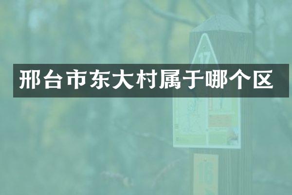 邢台市东大村属于哪个区
