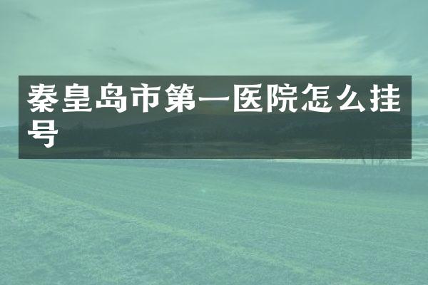 秦皇岛市第一医院怎么挂号