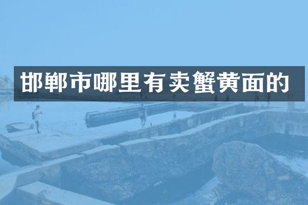 邯郸市哪里有卖蟹黄面的